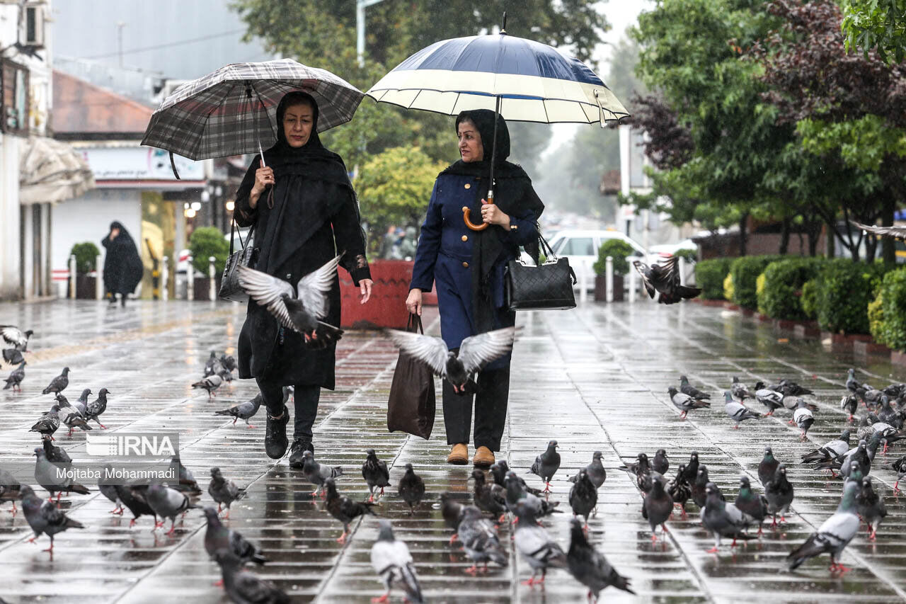 رگبار باران و کاهش نسبی دما در ۱۵ استان